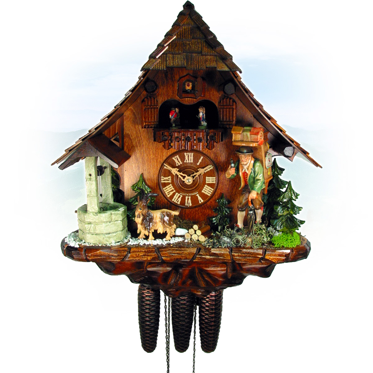 Preview: Cuckoo Clock Vicenza, August Schwer: pitched roof, clock peddler.